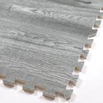Natural Gray Wood Grain Foam Interlocking Tiles, 100 Sq Ft