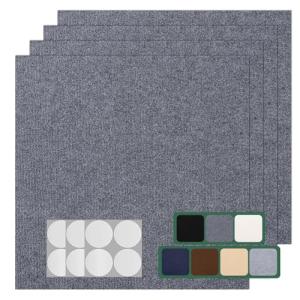 VallisCo 30-Pack Dark Gray Self-Adhesive Carpet Tiles