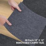 VallisCo 30-Pack Dark Gray Self-Adhesive Carpet Tiles