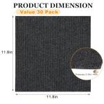 30PCS Self-Adhesive 12”x12” Carpet Tiles Black