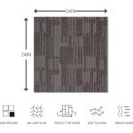 Petgrow 24" Carpet Tiles, Non-Slip, 18-Pack Brown