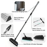 Heavy-Duty Floor Scrub Brush with Long Handle