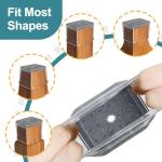 24 Silicone Felt Chair Leg Protectors for Floors