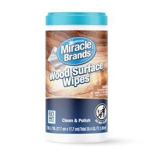 MiracleWipes for Wood Surfaces – 60 Count