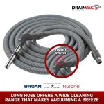Central Vac Bare Floor Attachment Set with Hose