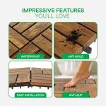 Interlocking Acacia Wood Deck Tiles - 10PCS