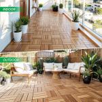 Interlocking Acacia Wood Deck Tiles - 10PCS