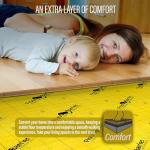 Premium Floor Underlayment with Moisture Barrier – 200 sq ft Roll, 3mm Thick – Quiets Foot Traffic Noise, Under Floor Insulation for Hardwood, Laminate, and Vinyl Plank Flooring, Gold