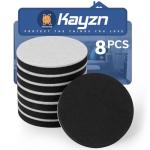 Kayzn 8pcs Furniture Sliders, 3-1/4" Round Sliders for Hardwood Floors, Moving Pads Sliders for Heavy Furniture, Felt Furniture Sliders for Tile Floors - Move Furniture with Ease!
