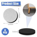 Kayzn 8pcs Furniture Sliders, 3-1/4" Round Sliders for Hardwood Floors, Moving Pads Sliders for Heavy Furniture, Felt Furniture Sliders for Tile Floors - Move Furniture with Ease!
