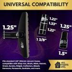ALL PARTS ETC. 1.25" Hardwood Floor Vacuum Brush Attachment with Natural Horsehair Bristles - Includes 1-3/8" & 1.5" Adapters - Compatible with Shark, Miele, Hoover, Shop Vac, Eureka, Oreck