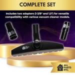 ALL PARTS ETC. 1.25" Hardwood Floor Vacuum Brush Attachment with Natural Horsehair Bristles - Includes 1-3/8" & 1.5" Adapters - Compatible with Shark, Miele, Hoover, Shop Vac, Eureka, Oreck