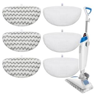 6-Pack Steam Mop Pads for Bissell Steam Cleaner, Washable Replacement Pads for Bissell Powerfresh Deluxe, Effective Cleaning on Hardwood/Tile/Ceramic/Marble for Maintenance/Deep &Quick Spot Cleaning
