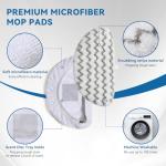 6-Pack Steam Mop Pads for Bissell Steam Cleaner, Washable Replacement Pads for Bissell Powerfresh Deluxe, Effective Cleaning on Hardwood/Tile/Ceramic/Marble for Maintenance/Deep &Quick Spot Cleaning