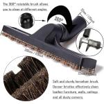 2Pcs Upgraded Vacuum Floor Brush Universal Vacuum Hardwood Brush 1 1/4 inches Durable Vacuums Hard Floor Brushes Multi Vacuum Accessories with Horse Hair Soft Bristles Attachment for Shop Vac