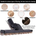 2Pcs Upgraded Vacuum Floor Brush Universal Vacuum Hardwood Brush 1 1/4 inches Durable Vacuums Hard Floor Brushes Multi Vacuum Accessories with Horse Hair Soft Bristles Attachment for Shop Vac