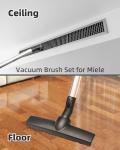 SheildOn Horse Hair Floorhead for Miele Vacuum Cleaners, 12" Wide Hardwood Floor Brush as Vacuum Attachment Replacement Parts, Soft Bristles Head & Wheels Ideal for Hard Floors Cleaning