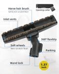 SheildOn Horse Hair Floorhead for Miele Vacuum Cleaners, 12" Wide Hardwood Floor Brush as Vacuum Attachment Replacement Parts, Soft Bristles Head & Wheels Ideal for Hard Floors Cleaning
