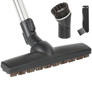 SheildOn Horse Hair Floorhead for Miele Vacuum Cleaners, 12" Wide Hardwood Floor Brush as Vacuum Attachment Replacement Parts, Soft Bristles Head & Wheels Ideal for Hard Floors Cleaning