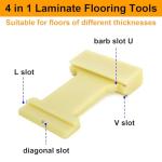 Yesland 2 Pack 4 in 1 Laminate Flooring Tools, Wood Floor Composite Board Laminate Installation Tool, Wood Floor Installation Tapping Block (Large) (Inclined Slot, Barb Slot U, V Slot, L Slot)