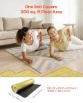 VEVOR Floor Underlayment 200 sq. ft/Roll, 3-in-1 3 mm Thick Flooring Padding with Tape & Vapor Barrier, Heavy Duty EPE Foam with Gold PE, Soundproofing and Noise Reduction, for Laminate Wood Floors