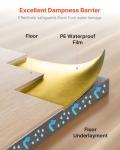 VEVOR Floor Underlayment 200 sq. ft/Roll, 3-in-1 3 mm Thick Flooring Padding with Tape & Vapor Barrier, Heavy Duty EPE Foam with Gold PE, Soundproofing and Noise Reduction, for Laminate Wood Floors