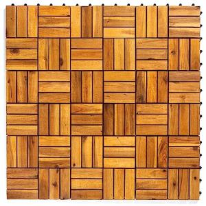 YAMAZING 12”x12” Acacia Wood Interlocking Tiles