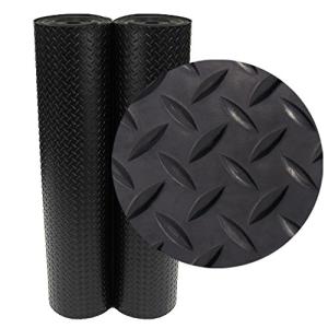 Diamond-Plate Rubber Flooring Rolls - 3mm Black