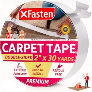 XFasten 2" Double Sided Carpet Tape, 30 Yards