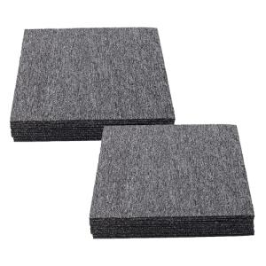 Heavy-Duty Grey Carpet Tiles with Adhesive Stickers