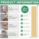 Peel and Stick Vinyl Floor Tiles - 12-Pack