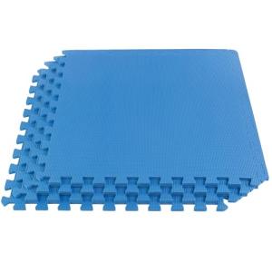 Blue EVA Foam Mat Tiles - 4-Pack Interlocking Flooring