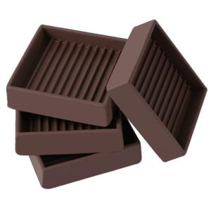 Rubber Caster Cups for Floor Protection - 2x2