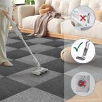 Heavy-Duty Grey Carpet Tiles with Adhesive Stickers