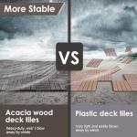 Acacia Wood Interlocking Patio Deck Tiles - 54 PCS