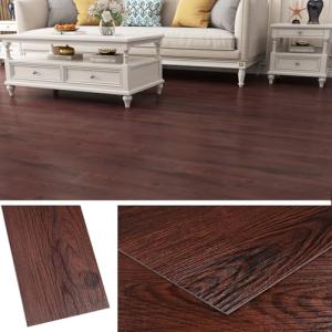 Livelynine 36-Pack 6x36 Dark Wood Peel and Stick Tiles