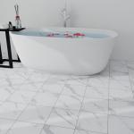 White Marble Peel and Stick Vinyl Floor Tiles