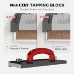 NAACOO Tapping Block for Vinyl Plank Flooring, Big Handle/3 Different Edges/Reversible Double Sided with Notches Use for Tongue&Groove or Click-Lock Floor, Laminate Flooring Tools.