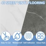 AKOLAFE 40 Sheet Peel and Stick Vinyl Floor Tiles