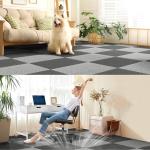 20-Pack Light Grey Carpet Floor Tiles 20x20 Inch
