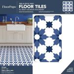Blue Zellige Peel & Stick Floor Tiles