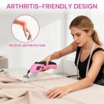 Cordless Electric Scissors with 2 Blades - Pink