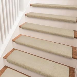 Ultra Plush Non-Slip Carpet Stair Treads - Beige