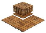 Teak Wood Interlocking Flooring Tiles - Pack of 10