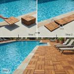 Teak Wood Interlocking Flooring Tiles - Pack of 10