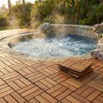 Teak Wood Interlocking Flooring Tiles - Pack of 10