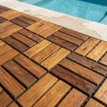 Teak Wood Interlocking Flooring Tiles - Pack of 10