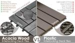 Acacia Wood Interlocking Patio Deck Tiles - 216 PCS
