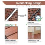 Acacia Wood Interlocking Patio Deck Tiles - 54 PCS