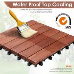 Acacia Wood Interlocking Patio Deck Tiles - 54 PCS